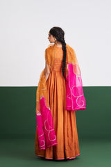 Minnie Dress with Dupatta- Rust