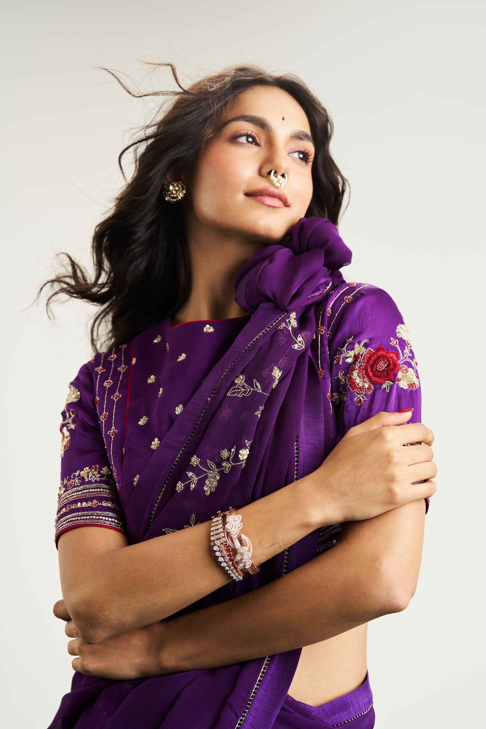 Natalie Saree Set - Purple