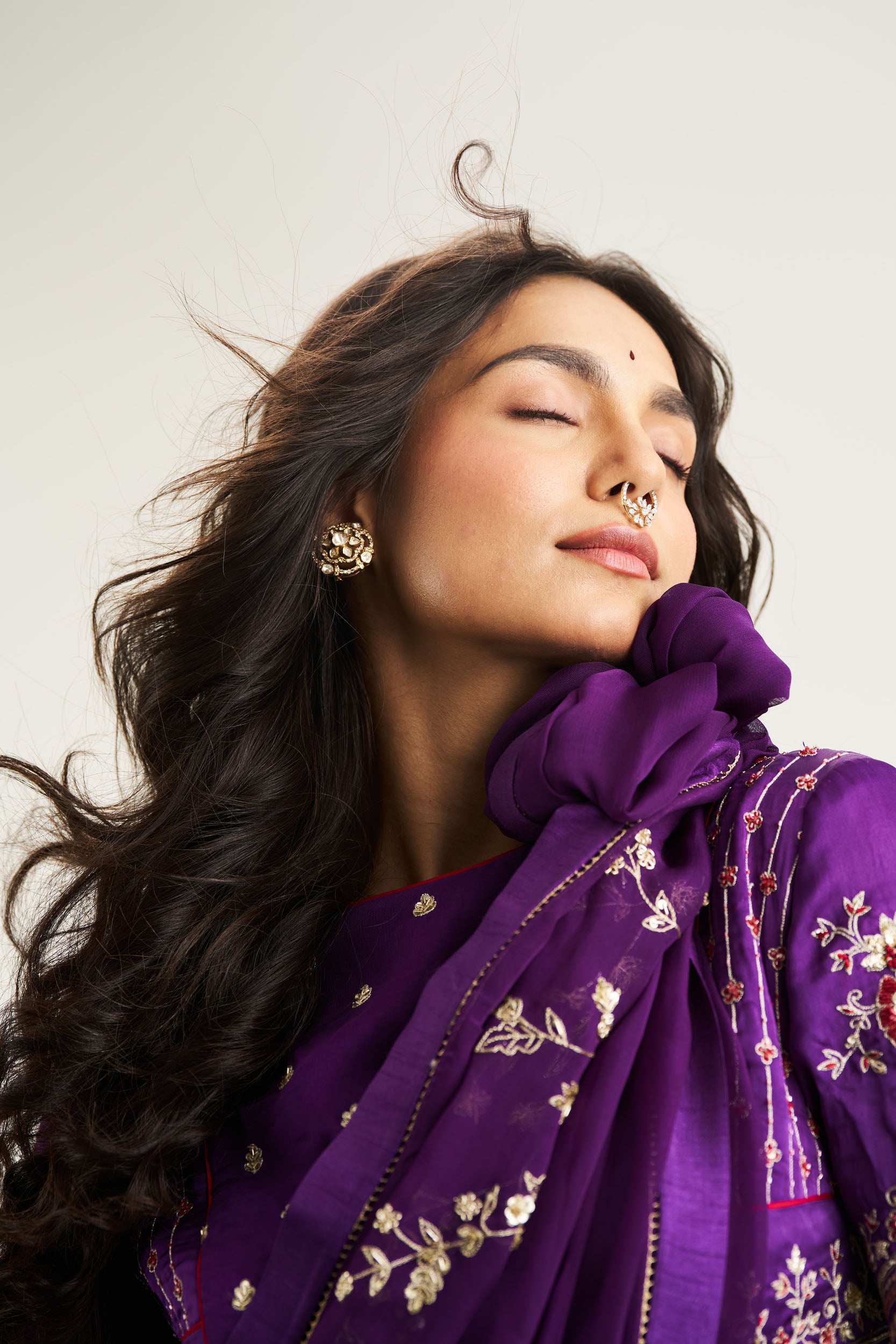 Natalie Saree Set - Purple