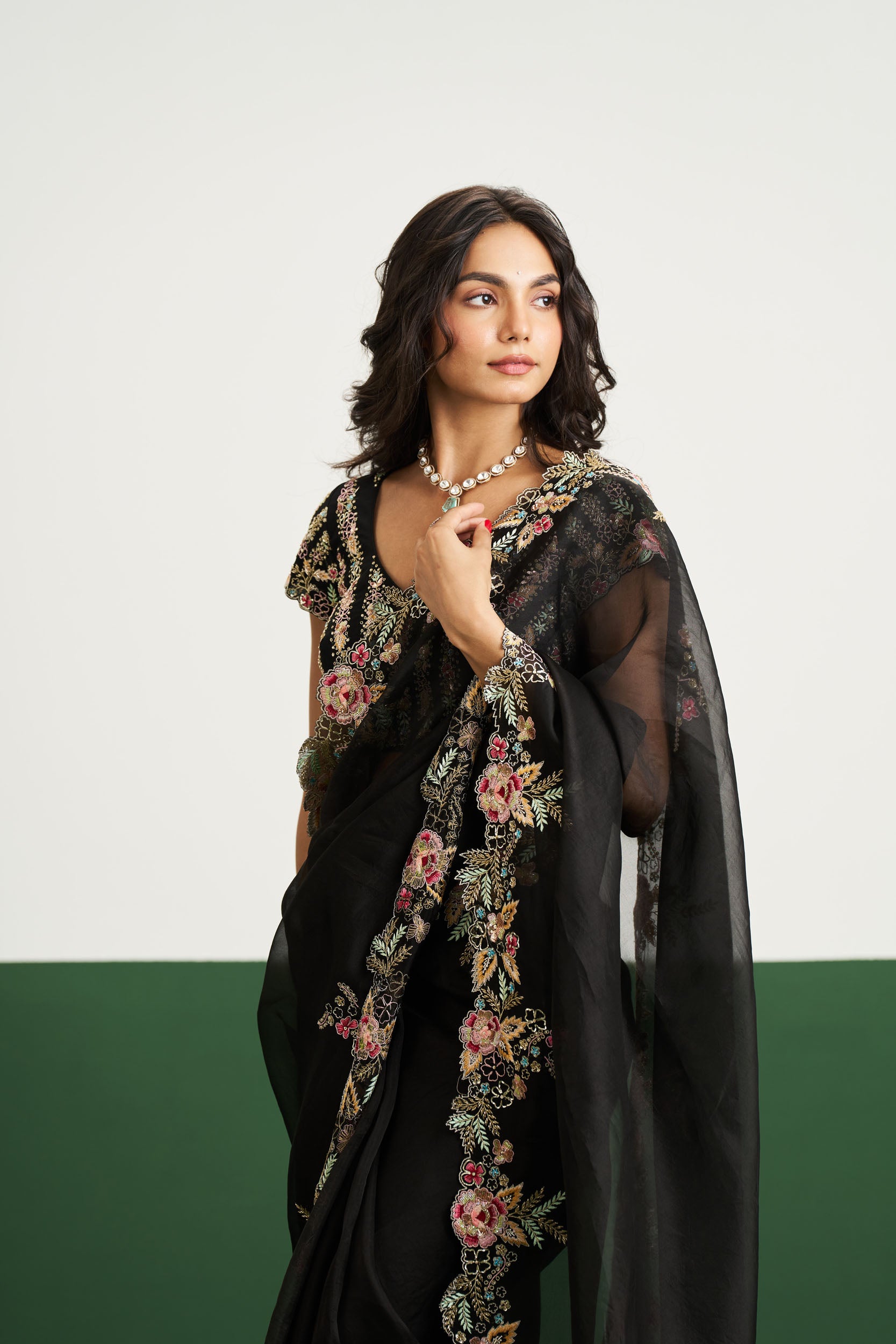 Kayla Saree Set - Black