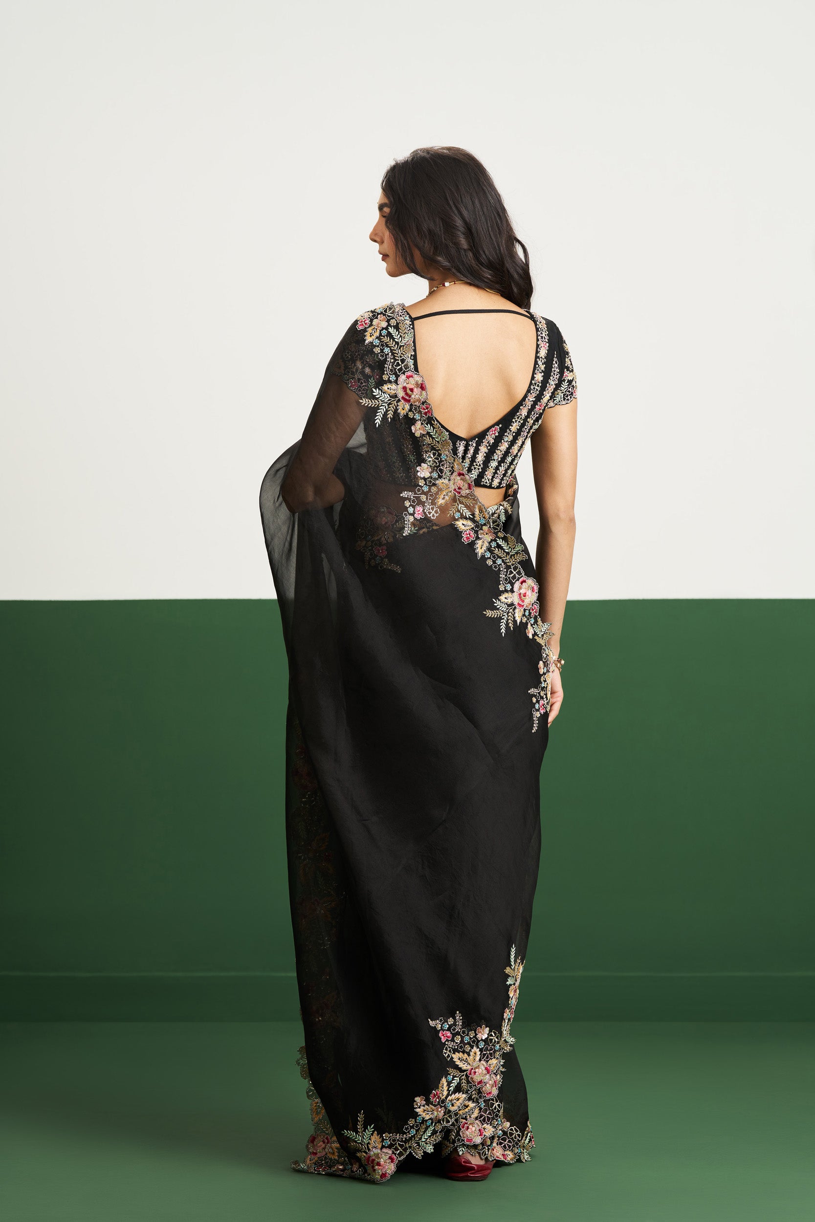 Kayla Saree Set - Black