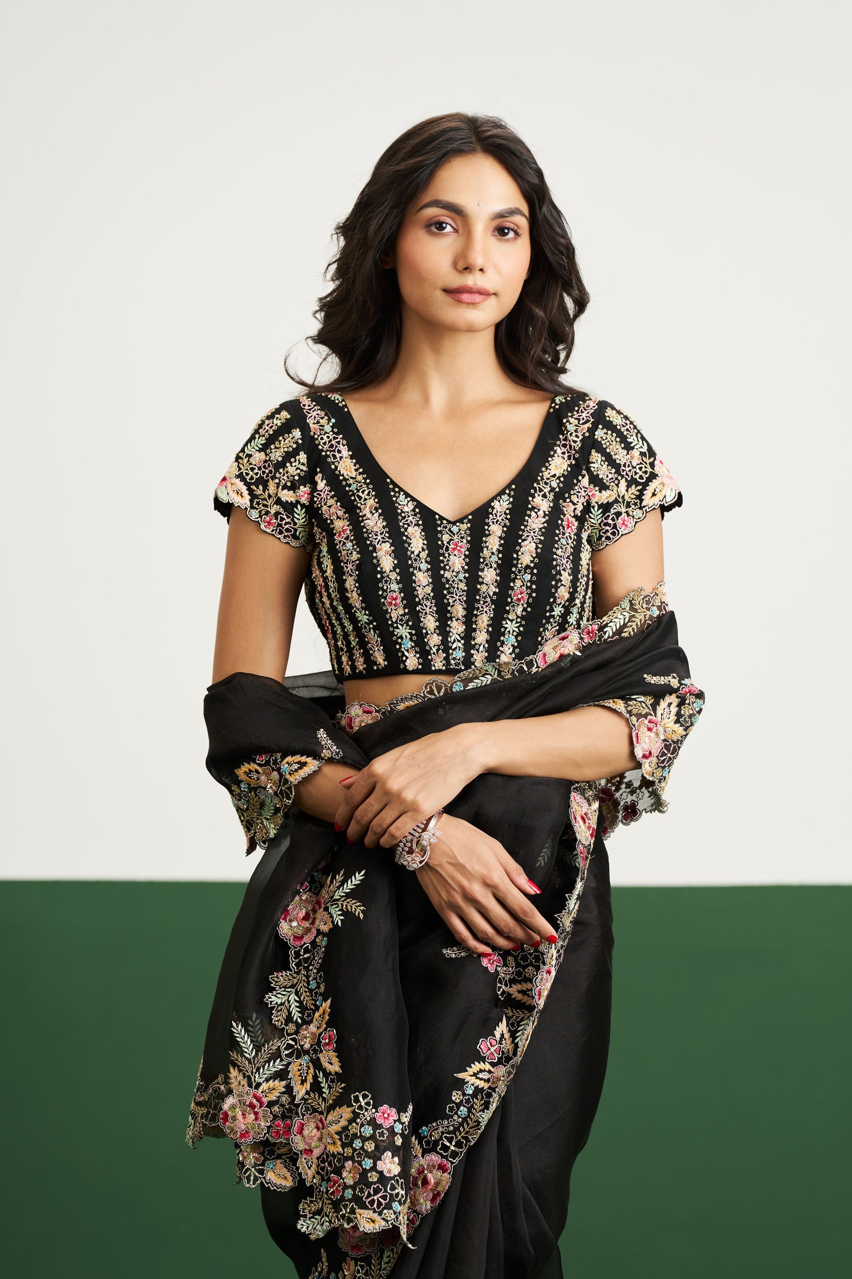 Kayla Saree Set - Black