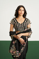 Kayla Saree Set - Black