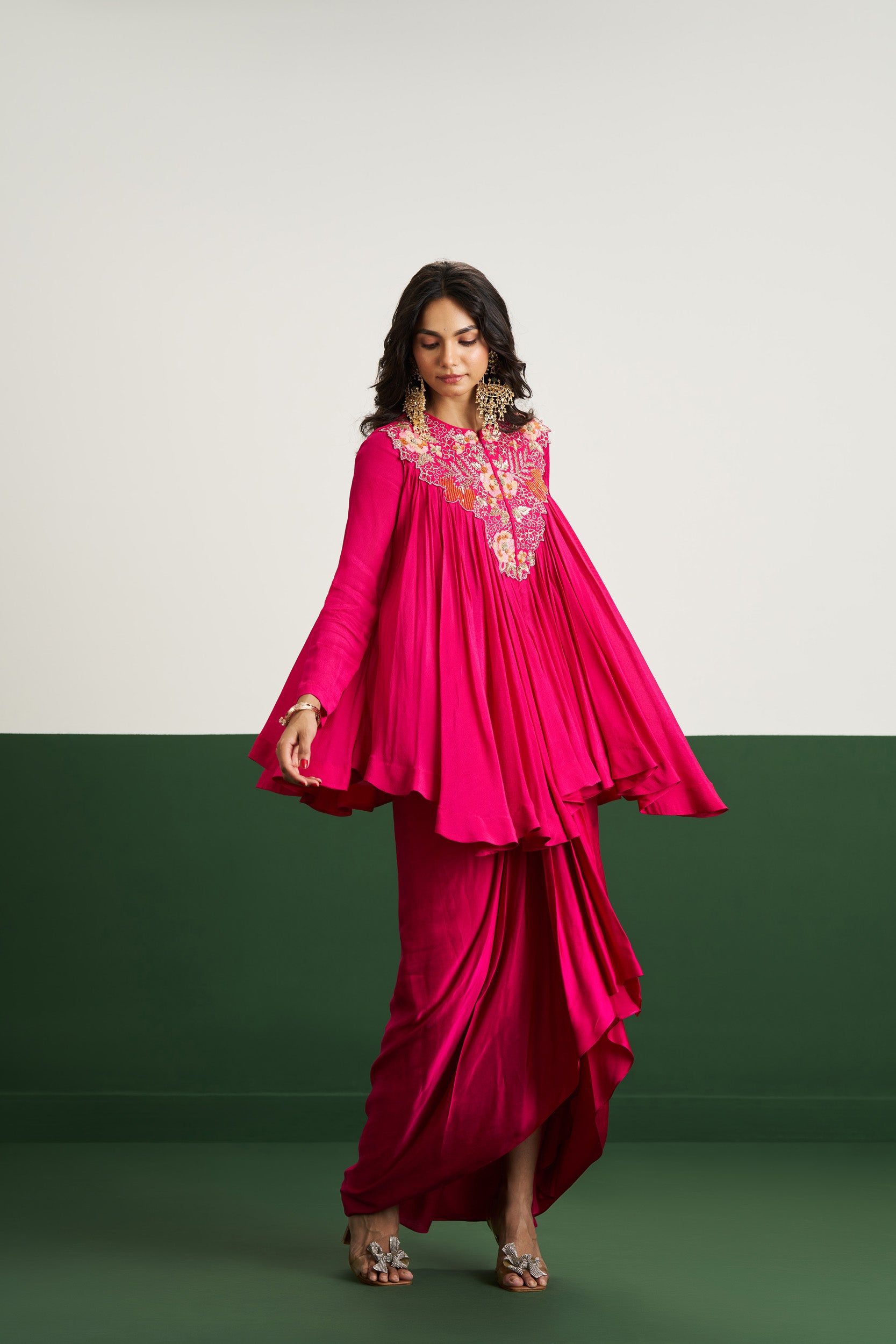 Bibi Top with Skirt - Hot pink