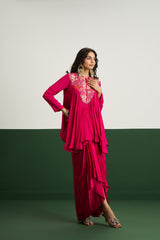 Bibi Top with Skirt - Hot pink