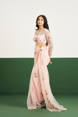 Nomi Saree Set - Peach