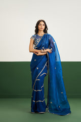 Hannah Saree Set - Peacock Blue