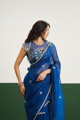 Hannah Saree Set - Peacock Blue