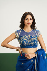 Hannah Saree Set - Peacock Blue