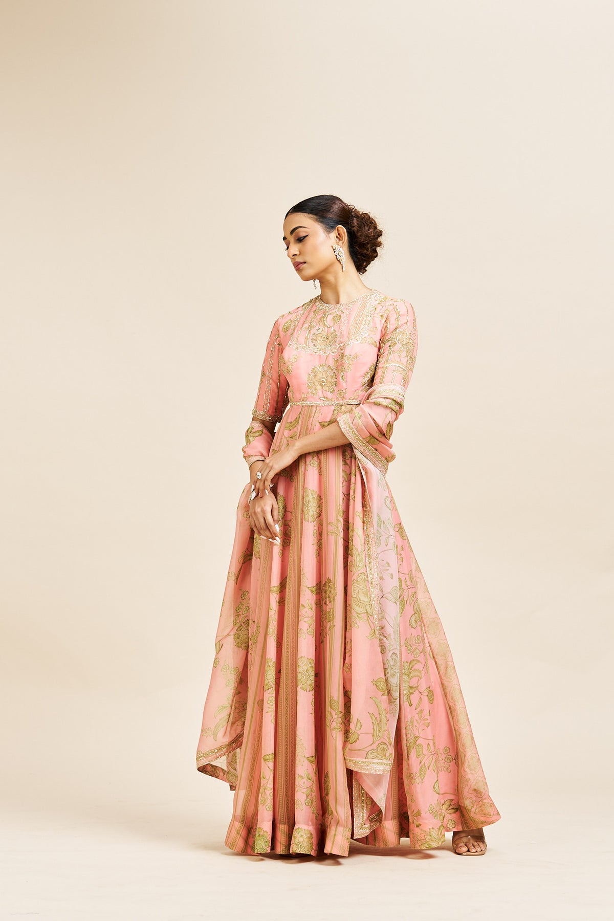 Sadhna Dress with Dupatta_ Peach RTS