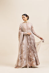 Ishika dress with dupatta _ Neutral beige RTS