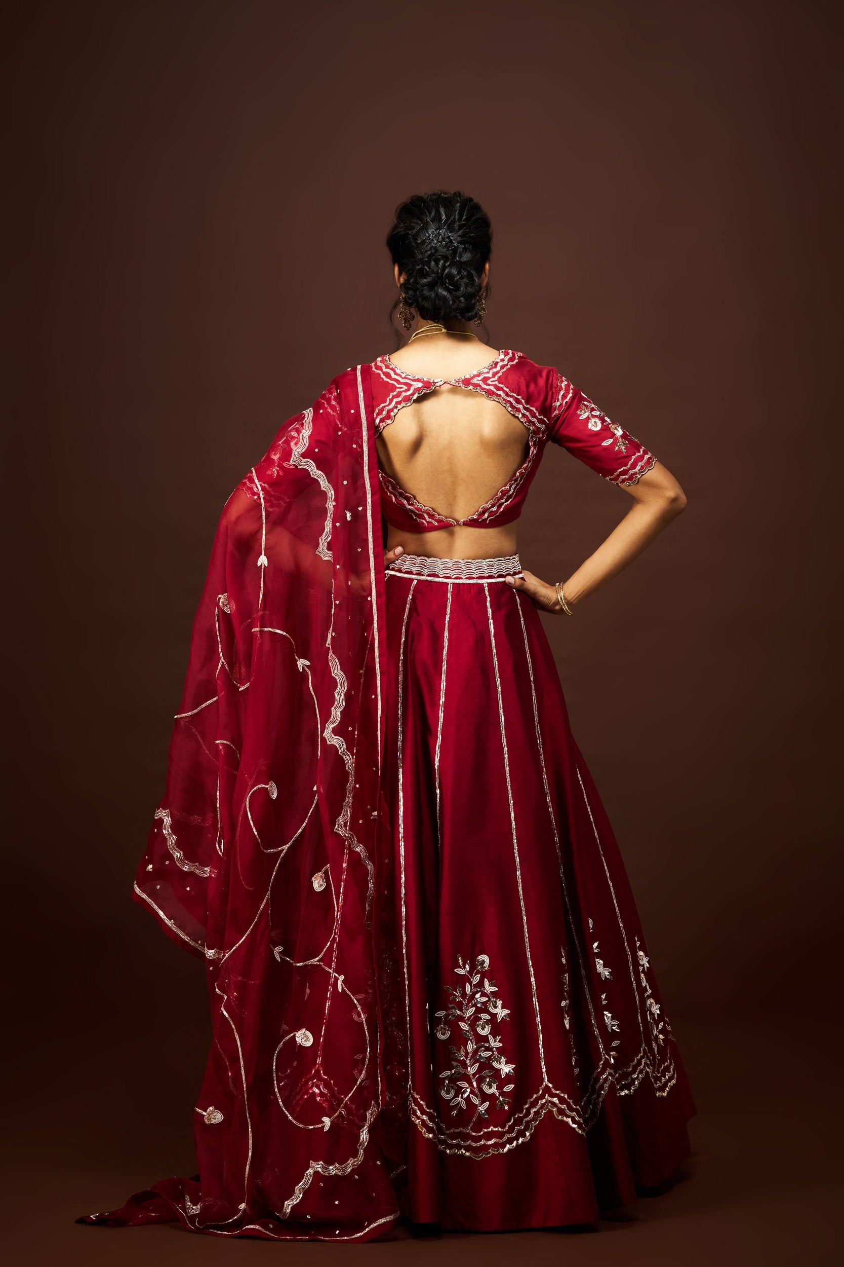 Yara Lehenga set with Dupatta - Maroon