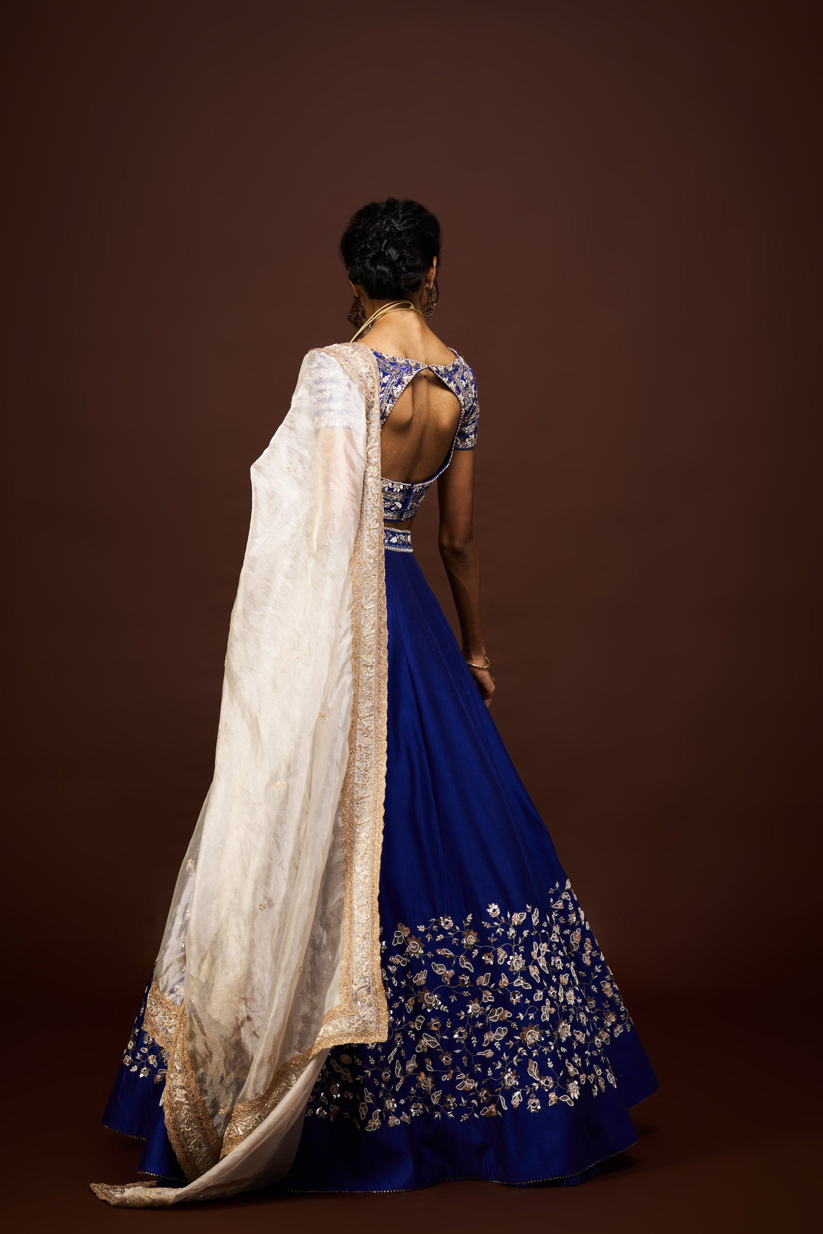 Leena lehenga set with dupatta - Blue