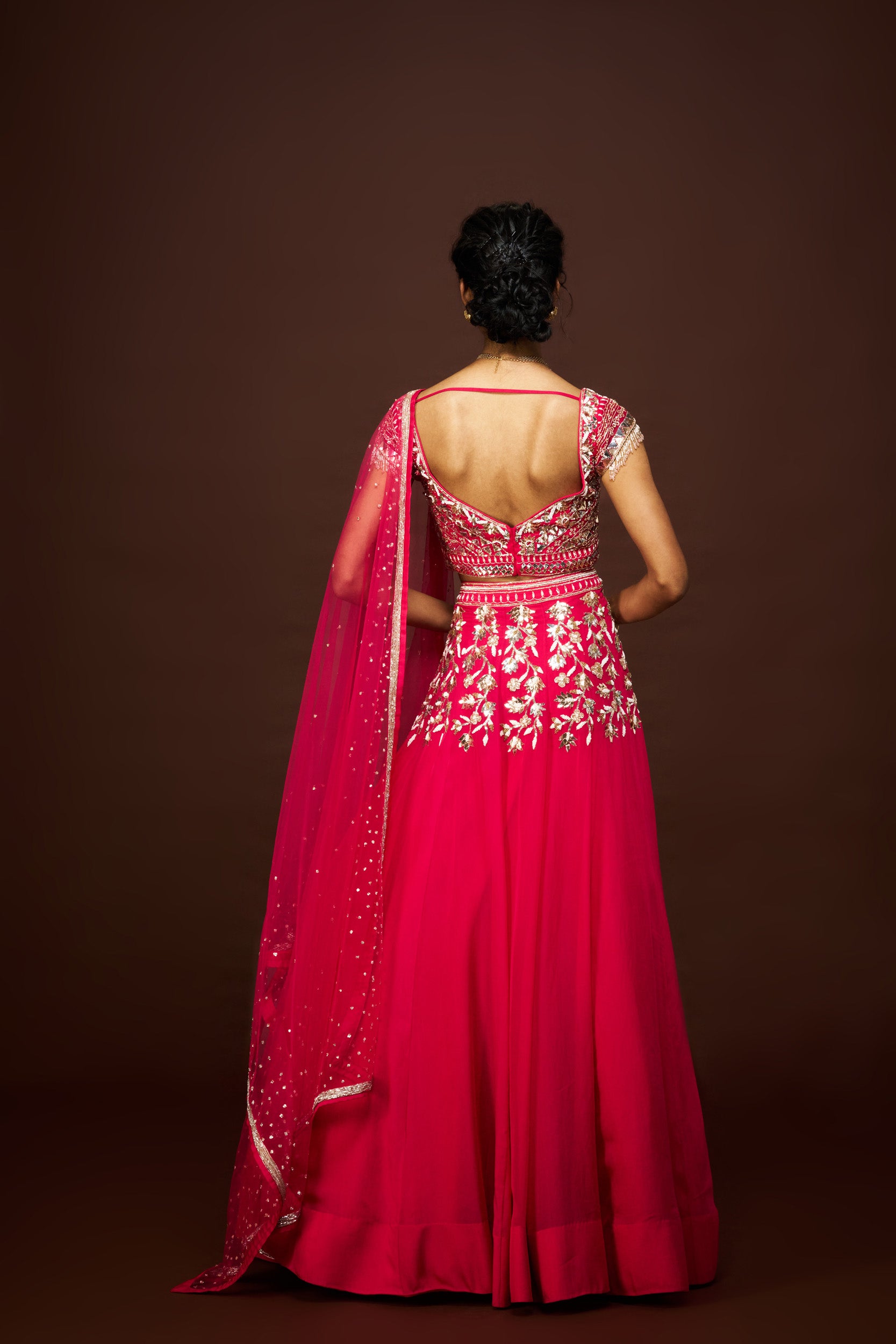 Idaya lehenga set with dupatta - Pink