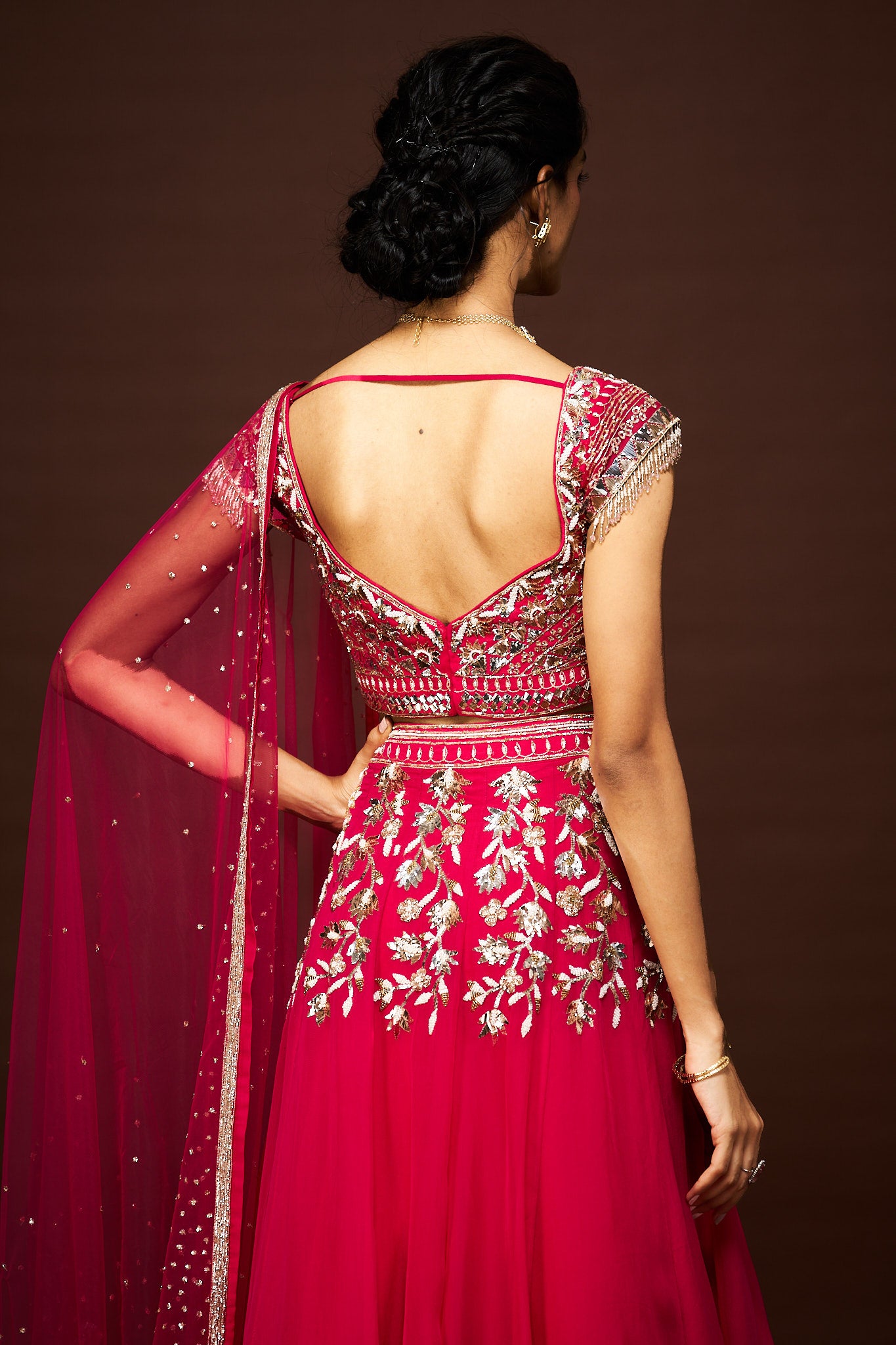 Idaya lehenga set with dupatta - Pink