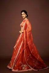 Yuktha lehenga set with dupatta - Rust