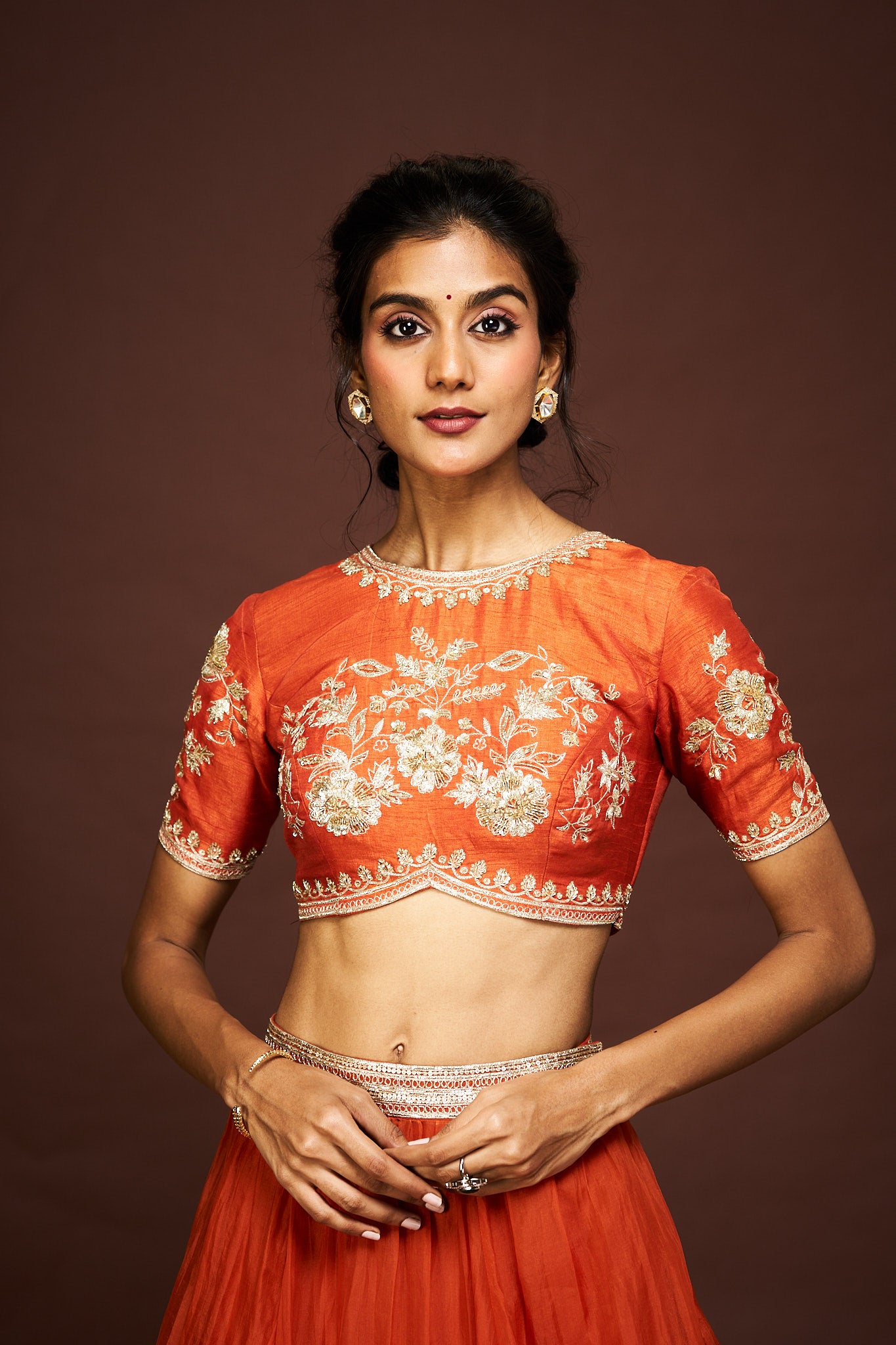 Yuktha lehenga set with dupatta - Rust