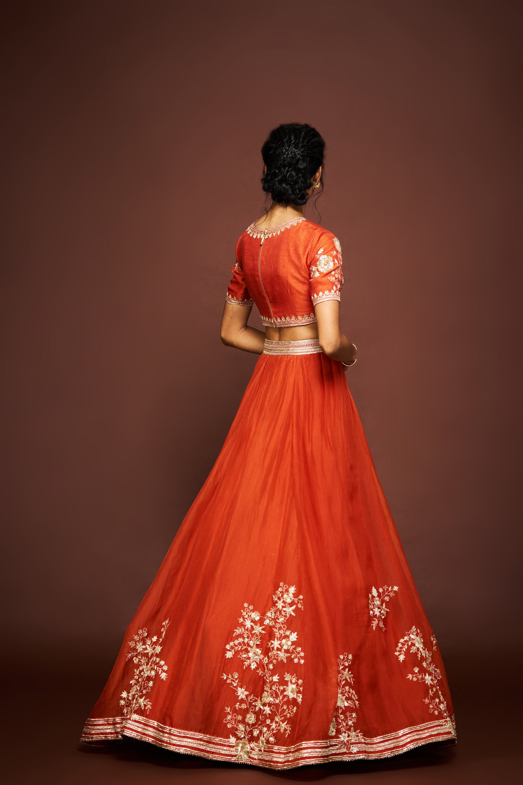 Yuktha lehenga set with dupatta - Rust