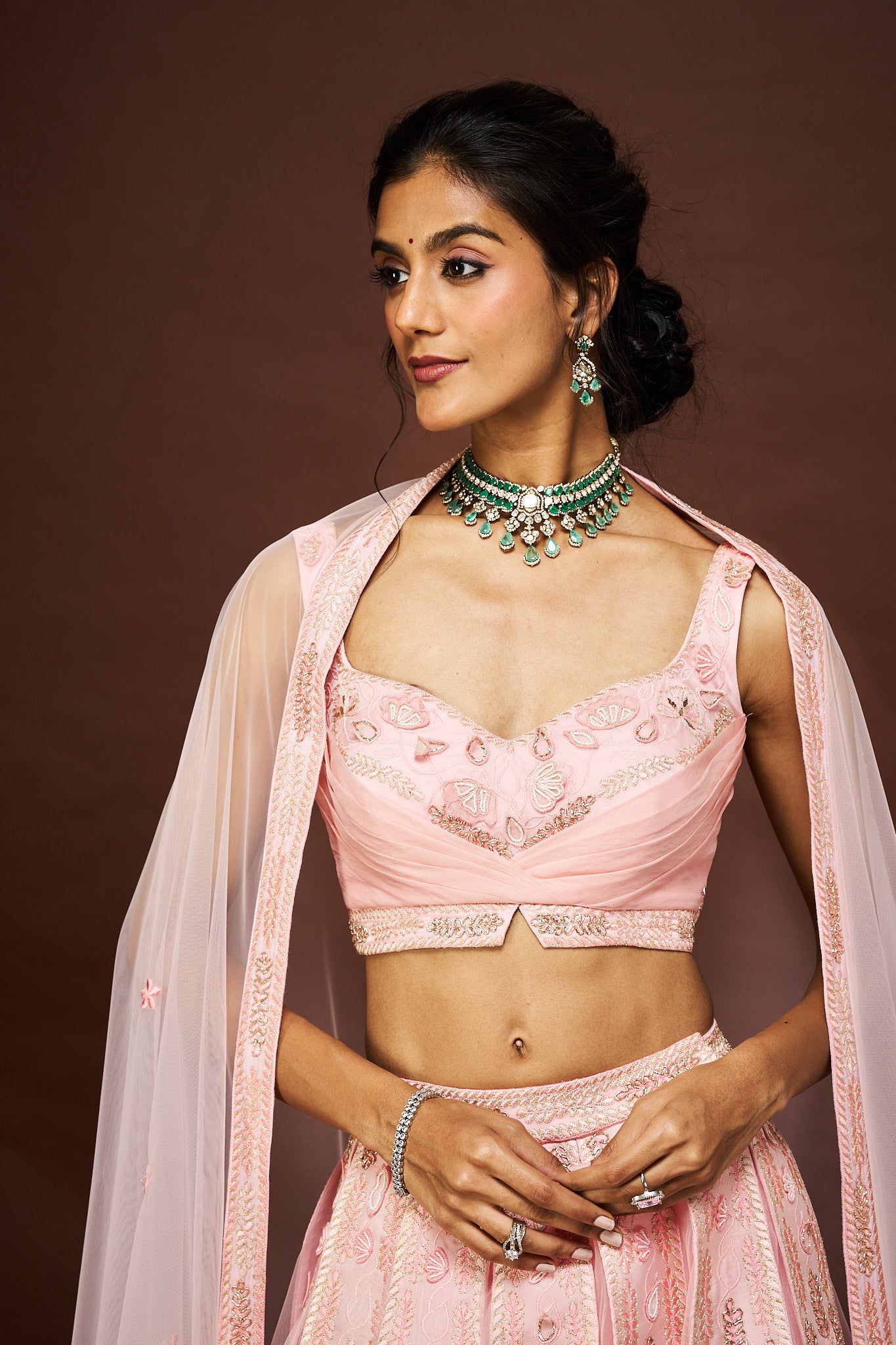 Neely lehenga set with dupatta - Peach
