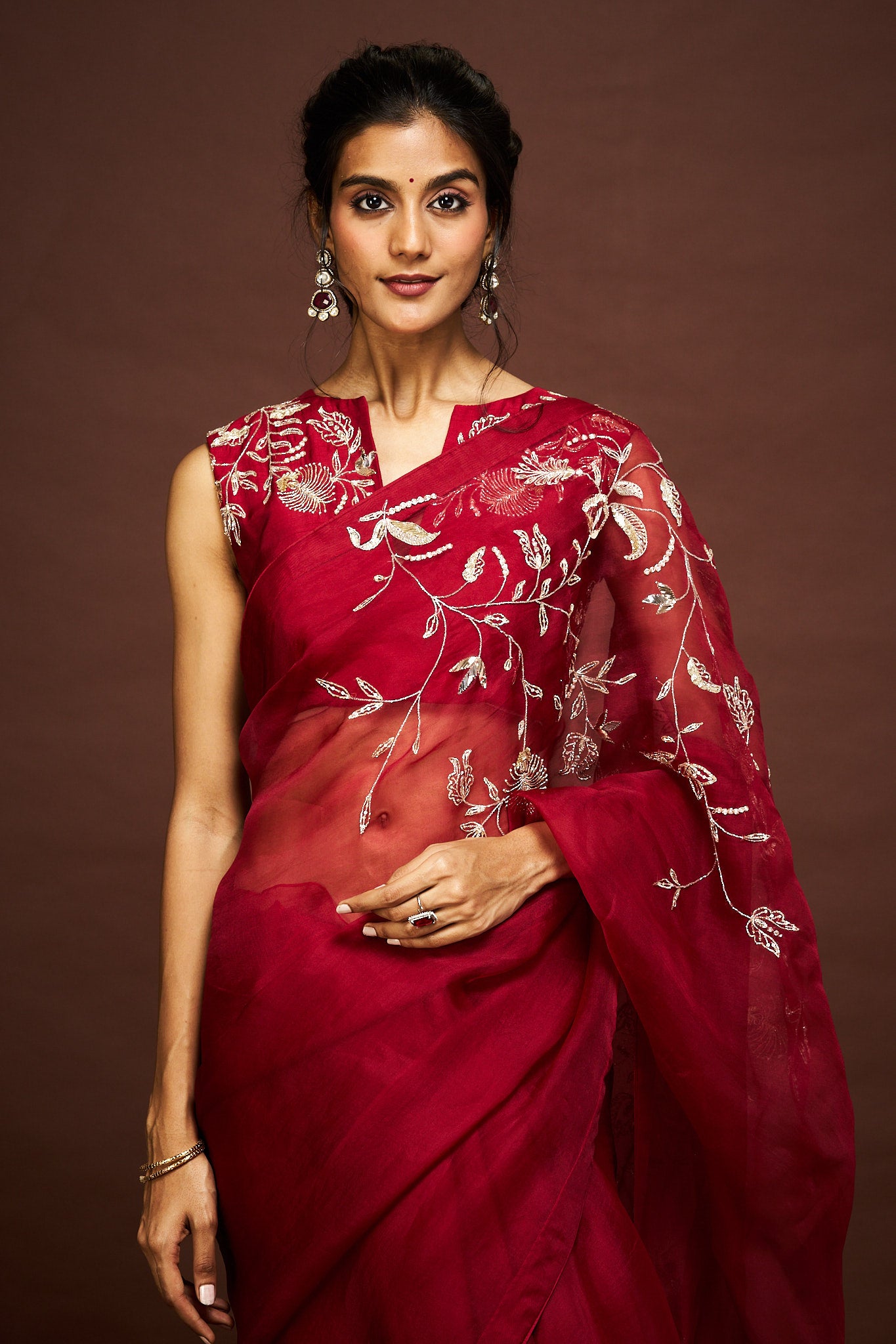Shula saree set - Maroon