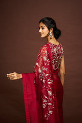 Shula saree set - Maroon