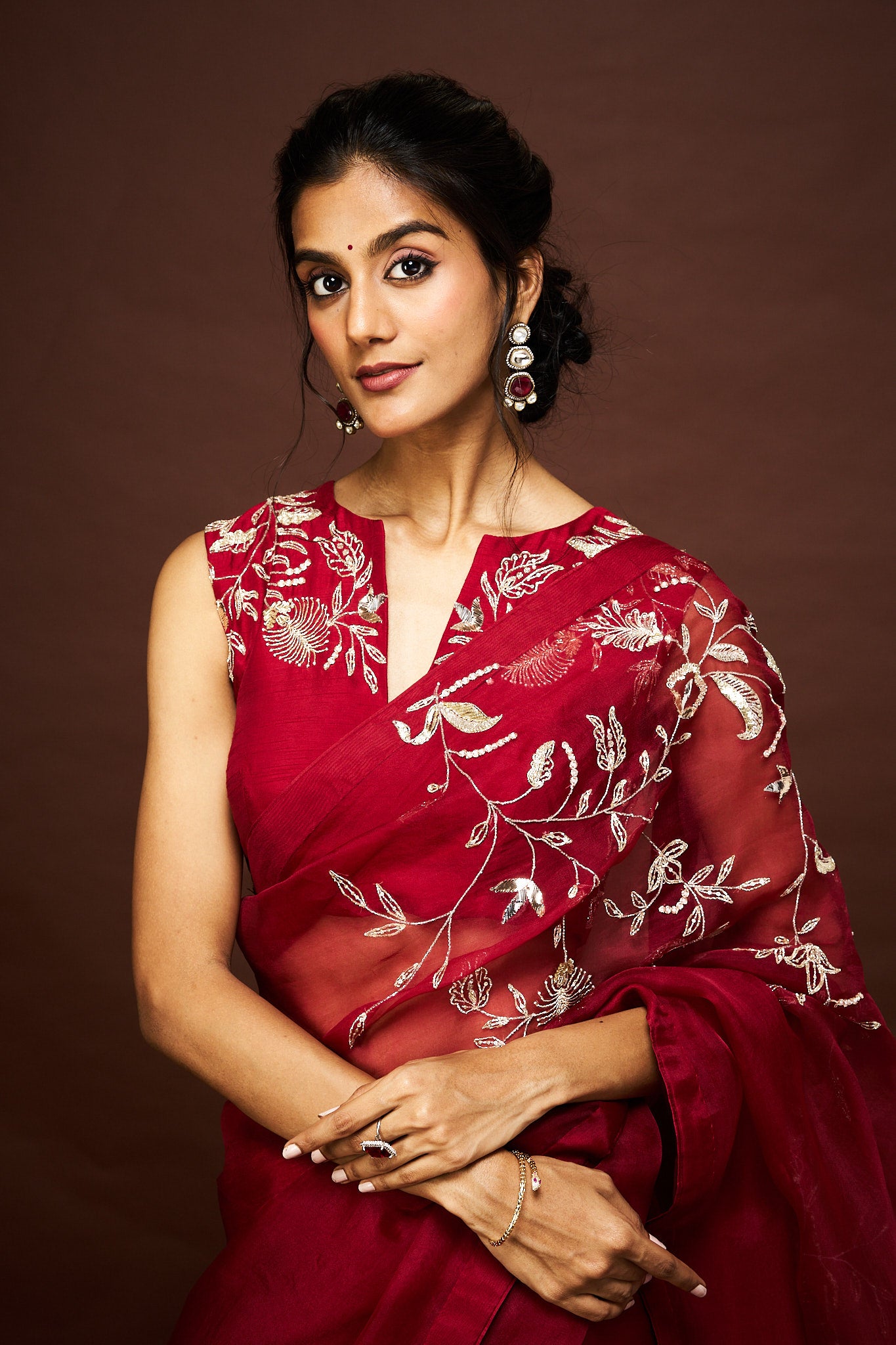 Shula saree set - Maroon