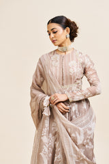Ishika dress with dupatta _ Neutral beige RTS