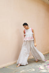 Chaitra Jumpsuit With Cape - Chrome Grey