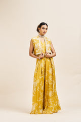 Dhara jumpsuit with cape_ yellow