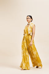 Dhara jumpsuit with cape_ yellow