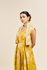 Dhara jumpsuit with cape_ yellow