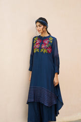 Aabha Kurtha Set - Navy Blue