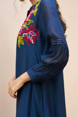 Aabha Kurtha Set - Navy Blue