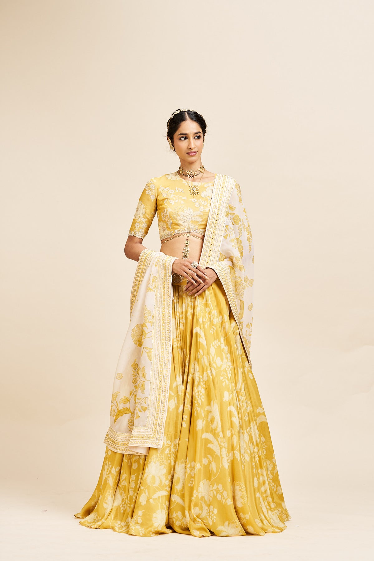 Ridhima lehenga set with dupatta_ Yellow RTS