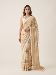 Alba Saree Set- Cream