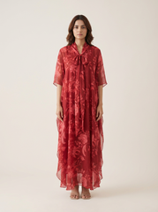 Lia Drape Dress- Maroon