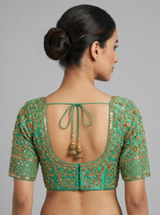 Seagreen Hand Embroidered Blouse