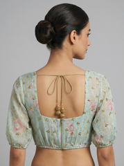 Sean Green Floral Hand Embroidered Blouse