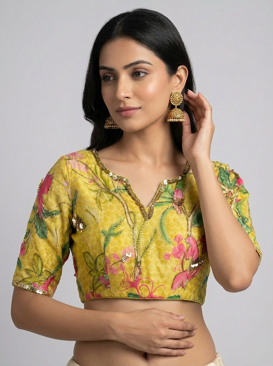 Yellow Floral Blouse