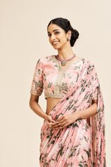Runika drape saree set- Blush pink