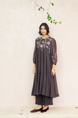 Trisha Kurtha Set - Chocolate Brown