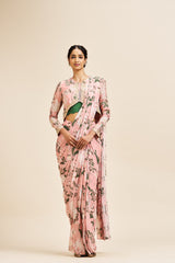 Meera drape saree set- Blush pink