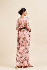 Meera drape saree set_ Blush pink