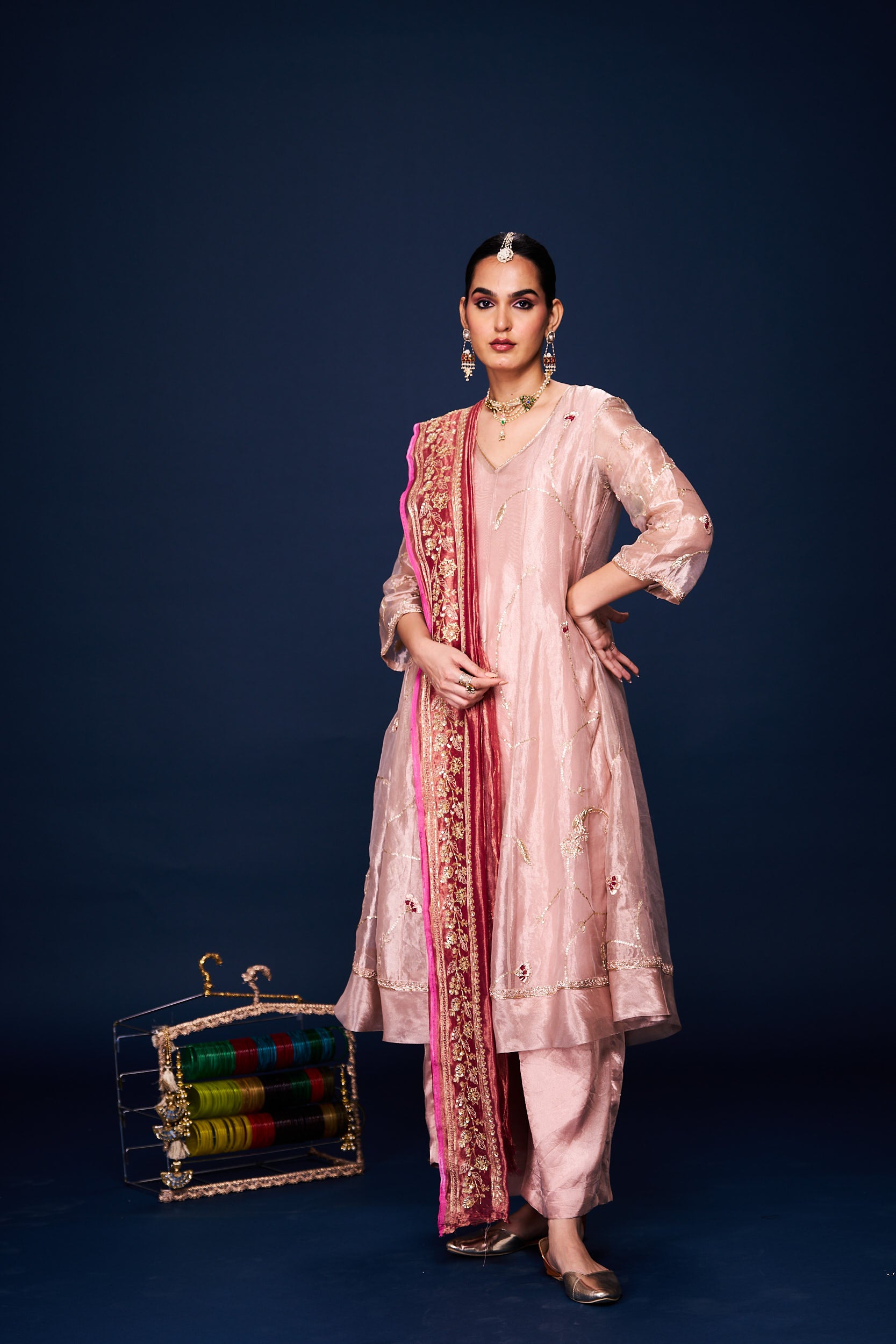 Mannat Rose Gold Kurti Set with Dupatta