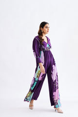 Purple Floral Jumpsuit