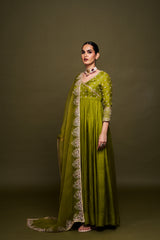 Zainab Green Anarkali with Dupatta