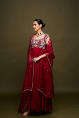 Amina Red Anarkali with Dupatta