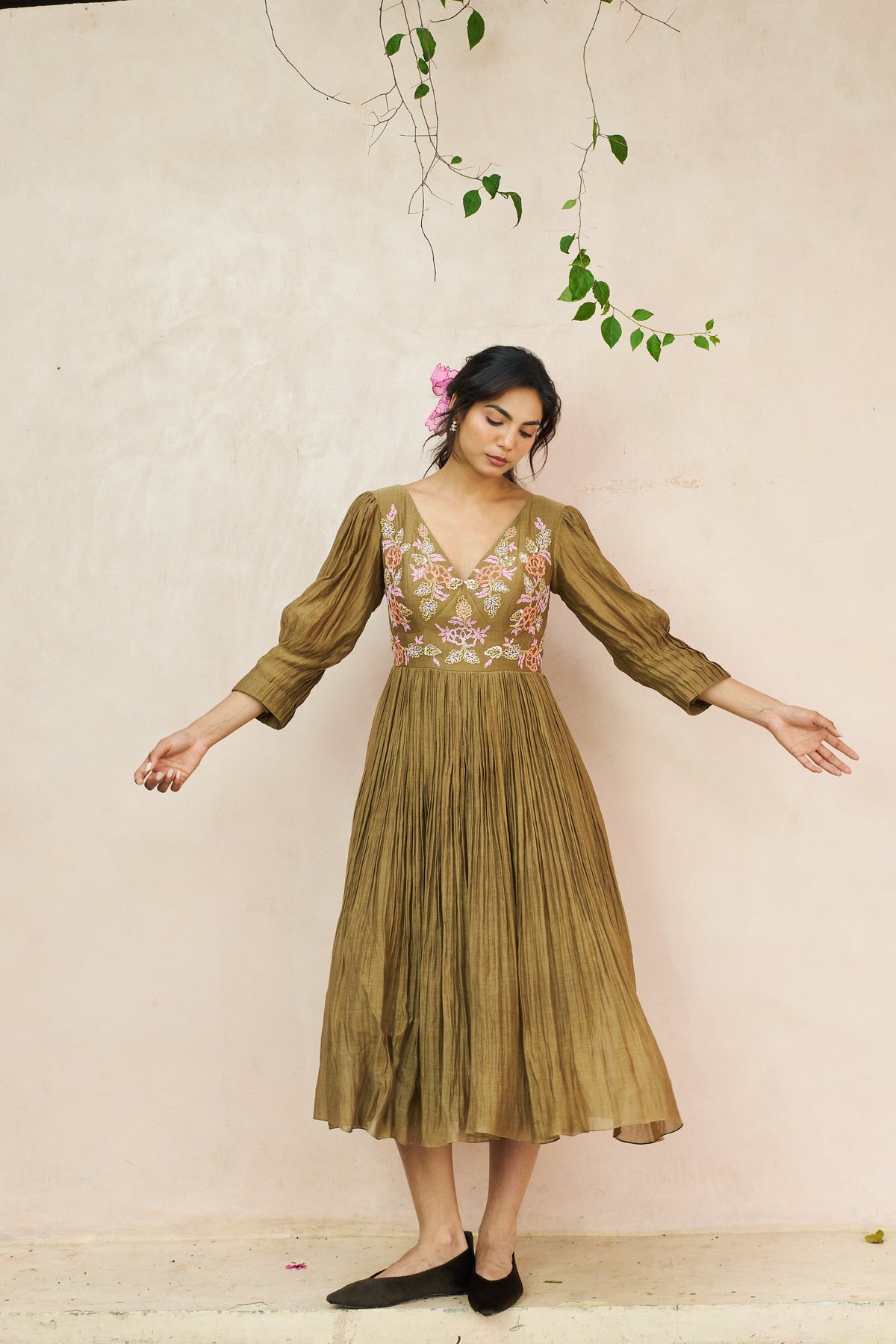 Tisya Dress - Olive Green