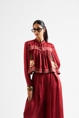 Suki crop top set- Maroon