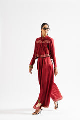 Suki crop top set- Maroon